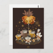 Raccoons Magic Flower van Alexandra Dikaia Briefkaart (Voorkant / Achterkant)