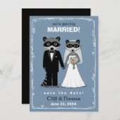Raccoons Wedding Save the Date (Voorkant / Achterkant)