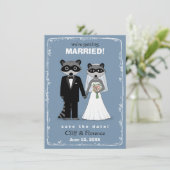 Raccoons Wedding Save the Date (Staand voorkant)