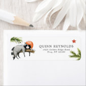 Raccos de bois d'hiver | Étiquette d'adresse de re (En situation)