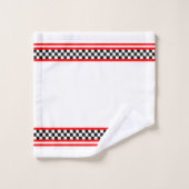 Race Accentée Noir Blanc Et Rouge Thème (Gant de toilette)