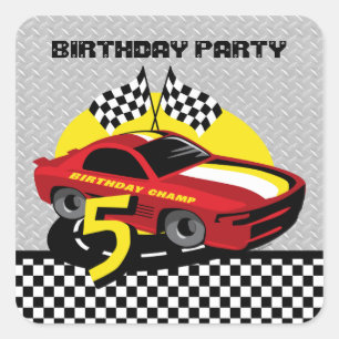 Race auto 5e verjaardag Sticker
