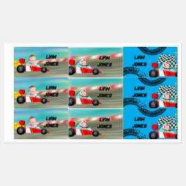 Race auto aangepaste foto labels
