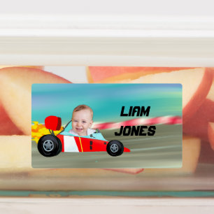 Race auto aangepaste foto labels