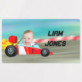 Race auto aangepaste foto labels (Design 1)