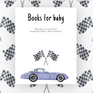 Race auto baby shower Boeken voor baby Poster