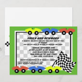Race auto Baby shower Kaart (Voorkant / Achterkant)