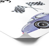 Race auto baby shower Naam dat baby voedsel Poster (Hoek)