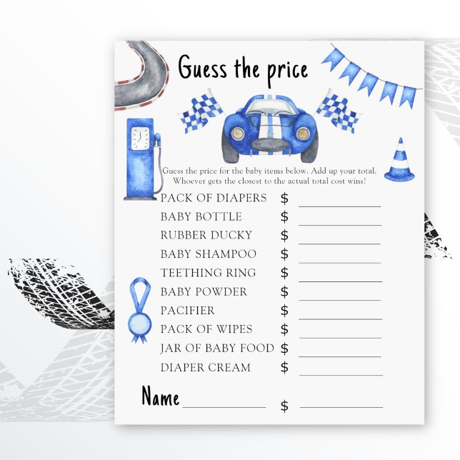 Race auto baby shower Raad de prijs! Spel (Creator heeft geüpload)