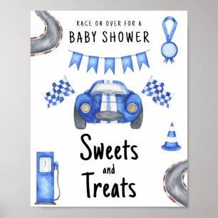 Race auto baby shower Snoepjes en traktaties Poster
