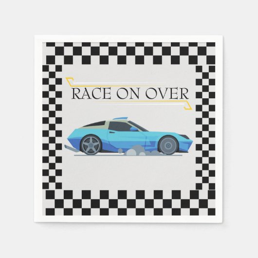 Race auto Baby shower thema Servet (Voorkant)