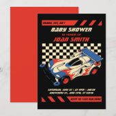 Race auto BABY SHOWER uitnodiging (Voorkant / Achterkant)