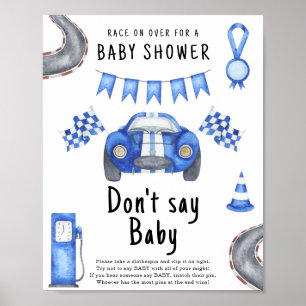 Race auto baby shower Zeg niet baby Poster