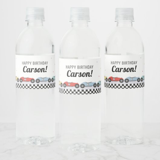 Race Auto Birthday Water Flacon Label Waterfles Etiket (Flessen)