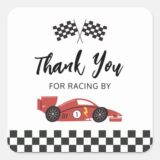 Race Auto Dank Sticker (Voorkant)