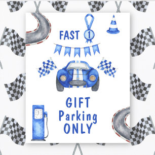 Race Auto Eerste Verjaardag GIFT PARKEREN ALLEEN Poster