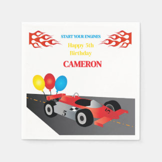Race Auto Geruite Start Je Motoren Verjaardag Servet