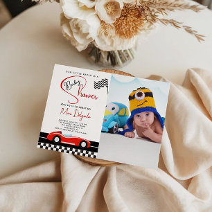 Race Auto Jongen Baby Shower Snel en Leuk Baby Fo Kaart