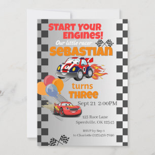 Race auto Kids Verjaardag uitnodiging