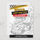 Race Auto Kleuren Verjaardagsfeest Kaart (Voorkant)