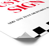 Race auto opgroeien twee snelle verjaardag aangepa poster (Hoek)