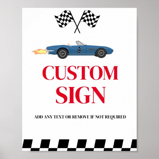 Race auto opgroeien twee snelle verjaardag aangepa poster (Voorkant)