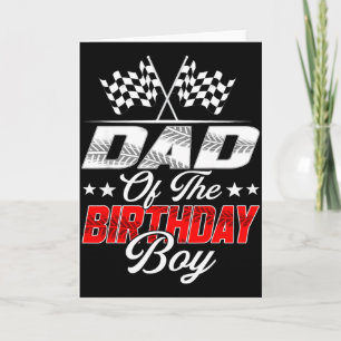 Race Auto Papa Van De Jarige Jongen Racing Familie Kaart