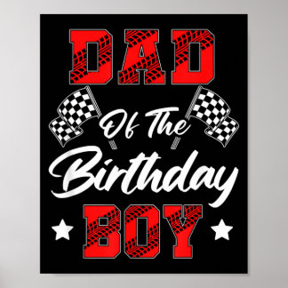 Race Auto Papa Van De Jarige Jongen Racing Familie Poster