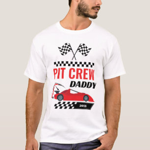 Race auto pit crew papa racen verjaardag matching t-shirt