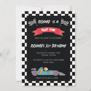 Race Auto Racing Kinderverjaardag Thema Kaart