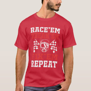 Race Auto Renbaan Grappig Drag Racing vrienden fam T-shirt