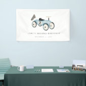 Race auto rijden op 2e verjaardag spandoek (Beurs)