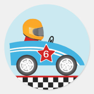 Race auto rond sticker aanpassen