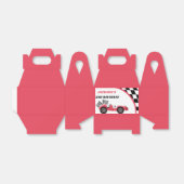 Race auto rood verjaardagsfeestje bedankdoosjes (Uitgevouwen)