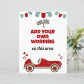 Race auto thema aangepaste teken (Staand voorkant)