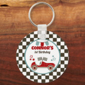 Race auto thema feest sleutelhanger (Voorkant)