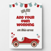 Race auto thema welkomstbord fotoplaat (voorkant)