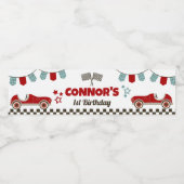 Race auto thema welkomstbord waterfles etiket (Enkel label)