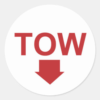 Race auto "TOW" Sticker Set met Pijl, Wit