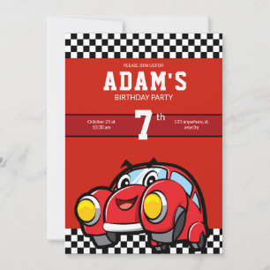 Race Auto Uitnodiging Cool Kids Verjaardagsuitnodi