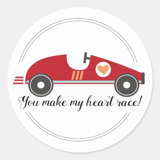 Race auto Valentijn sticker | Love quote (Voorkant)