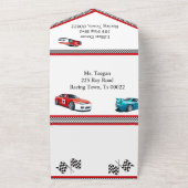 Race auto verjaardag, 10e verjaardag uitnodiging (Buitenkant)