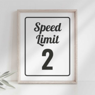 Race Auto Verjaardag Snelheidslimiet Bord Poster