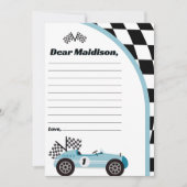 Race Auto Verjaardag Tijdcapsule Notitiekaart (Voorkant)