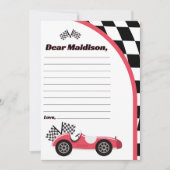 Race Auto Verjaardag Tijdcapsule Notitiekaart (Voorkant)