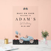 Race Auto Verjaardag Uitnodiging, Fast One Verjaar Acryl Bord (Huwelijk)