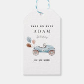 Race Auto Verjaardag Uitnodiging, Fast One Verjaar Cadeaulabel (Voorkant)