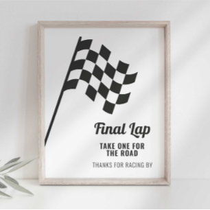 Race Auto Verjaardagsfeest Favorieten Bord Poster