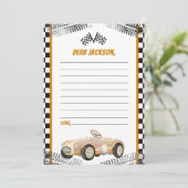 Race Auto Verjaardagsfeest Tijdscapsule Notitiekaa Bedankkaart (Staand voorkant)