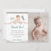 Race Auto Verjaardagsfeestje Foto Bedankt Kaart (Voorkant)